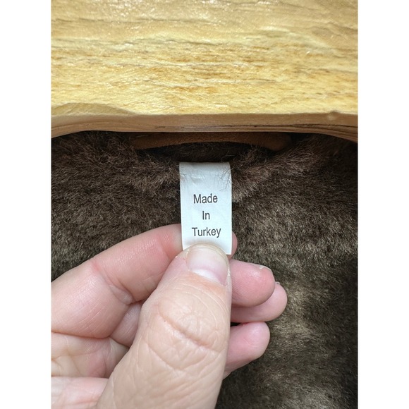 Aston New York Genuine Shearling Suede Jacket – Men's 44 – Gold – New With Tags - Picture 3 of 15